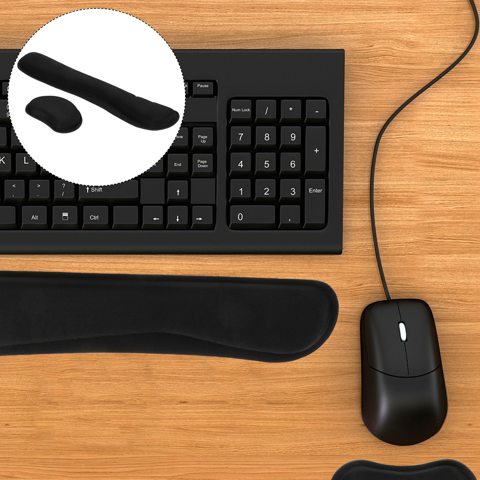 Gaming Keyboard Ergonomics - 1 Set Hafızalı Köpük Bilek Desteği