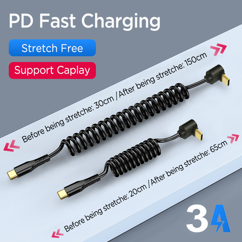 Coiled Usb Cable - Araba için Sarmal USB C -