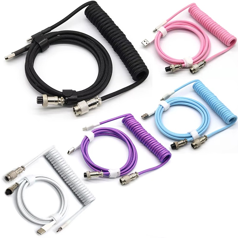 Coiled Usb Cable - Mekanik Klavye Sarmal Kablo Aviator Kablosu
