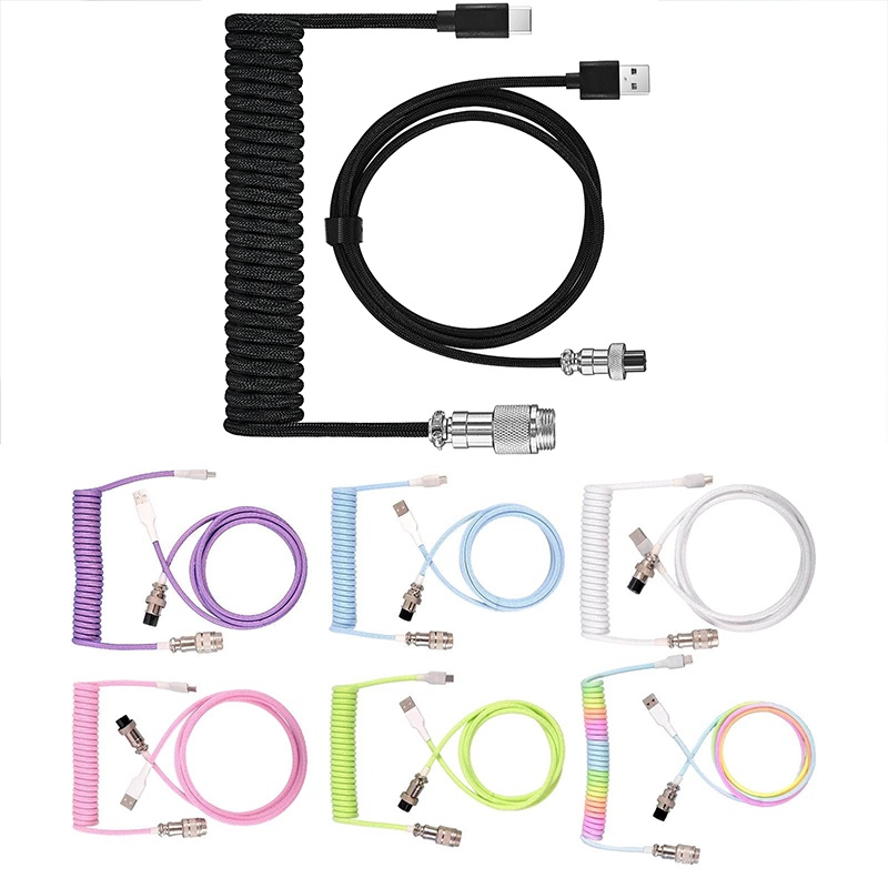 Coiled Usb Cable - USB Tip C Mekanik Klavye Spiral