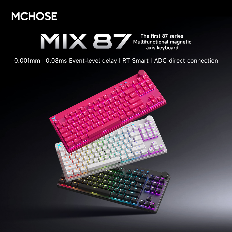 Keyboard Gaming Transparent - Mchose Mix87 Manyetik Anahtarlı Klavye Kablolu
