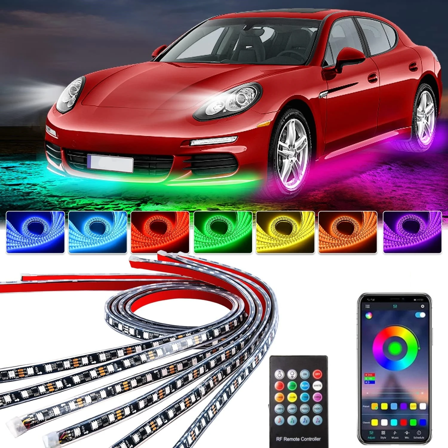 Rgb Underglow Strip - Araba Underglow Neon işık esnek LED