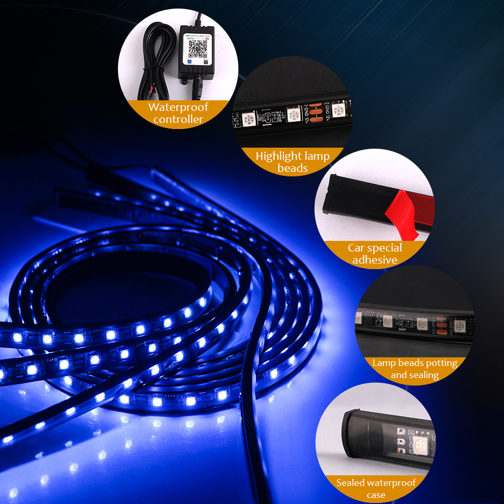 Neon LED RGB araba Underglow a - Rgb Underglow Strip incelemesi ve fiyatı