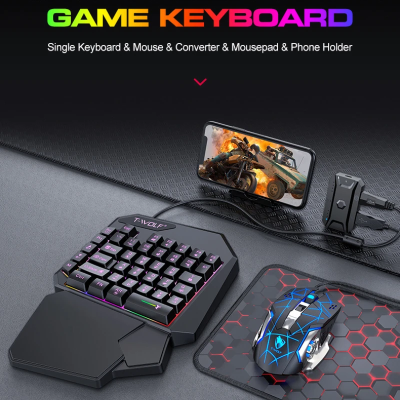 T-WOLF TF900 tek elle klavye t - Gaming Keyboard Hand incelemesi ve fiyatı