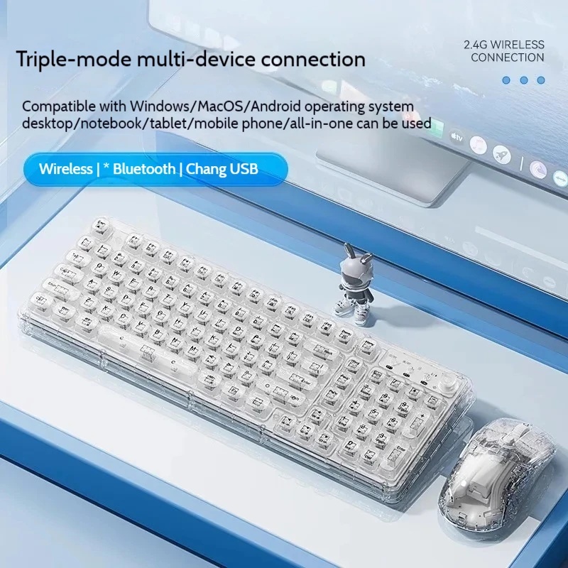 Şeffaf Buz Kristal Kablosuz Bl - Keyboard Gaming Transparent incelemesi ve fiyatı