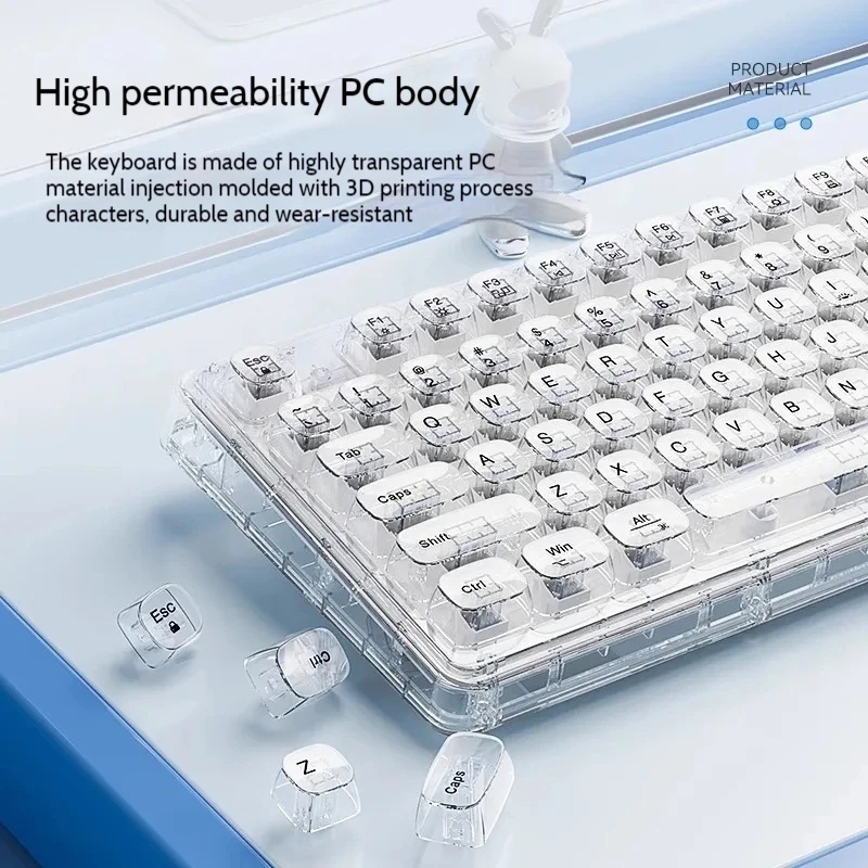 Şeffaf Buz Kristal Kablosuz Bl - Keyboard Gaming Transparent incelemesi ve fiyatı