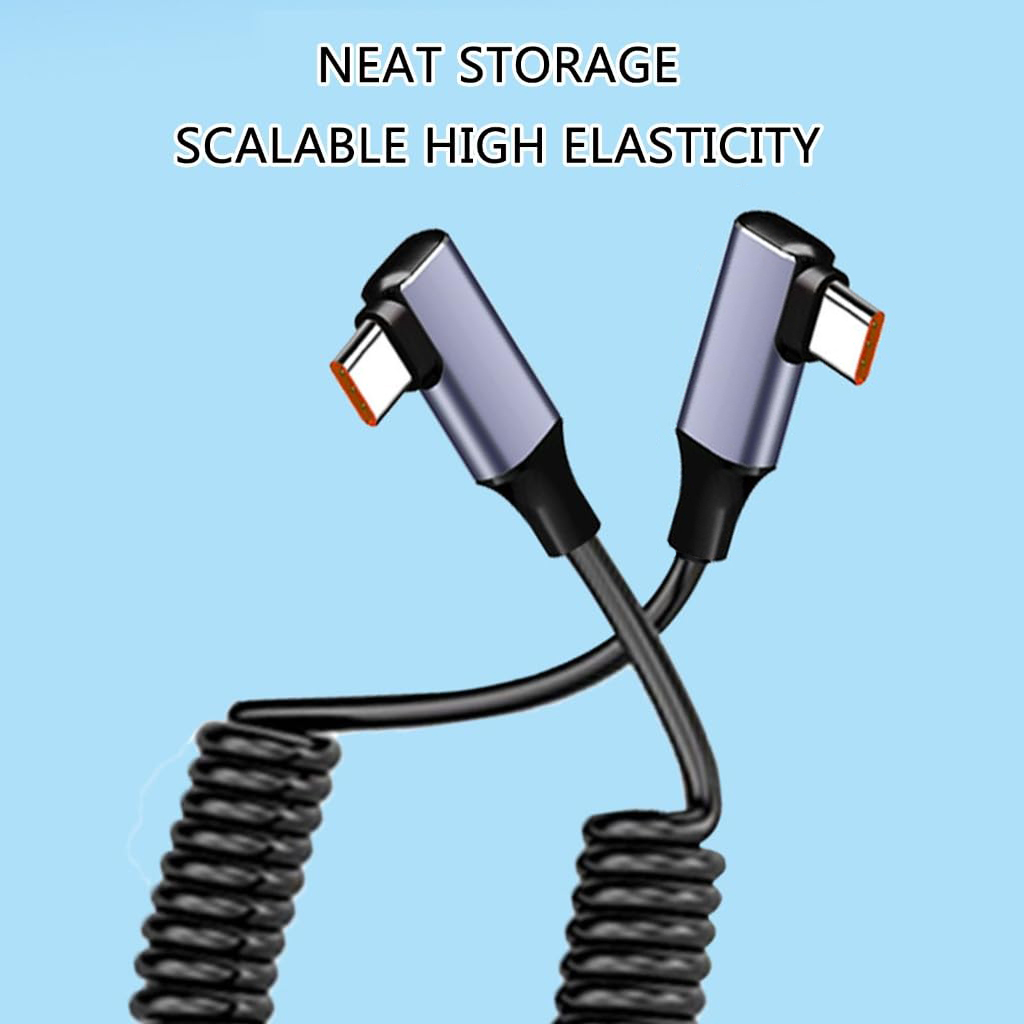 240W PD Sarmal Yaylı Tip-C Kab - Coiled Usb Cable incelemesi ve fiyatı