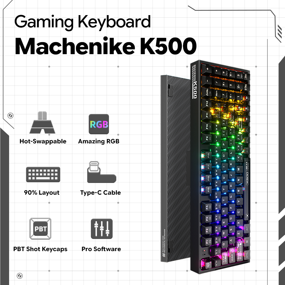 Machenike K500-B94 V2 Kablolu  - Keyboard Gaming Transparent incelemesi ve fiyatı