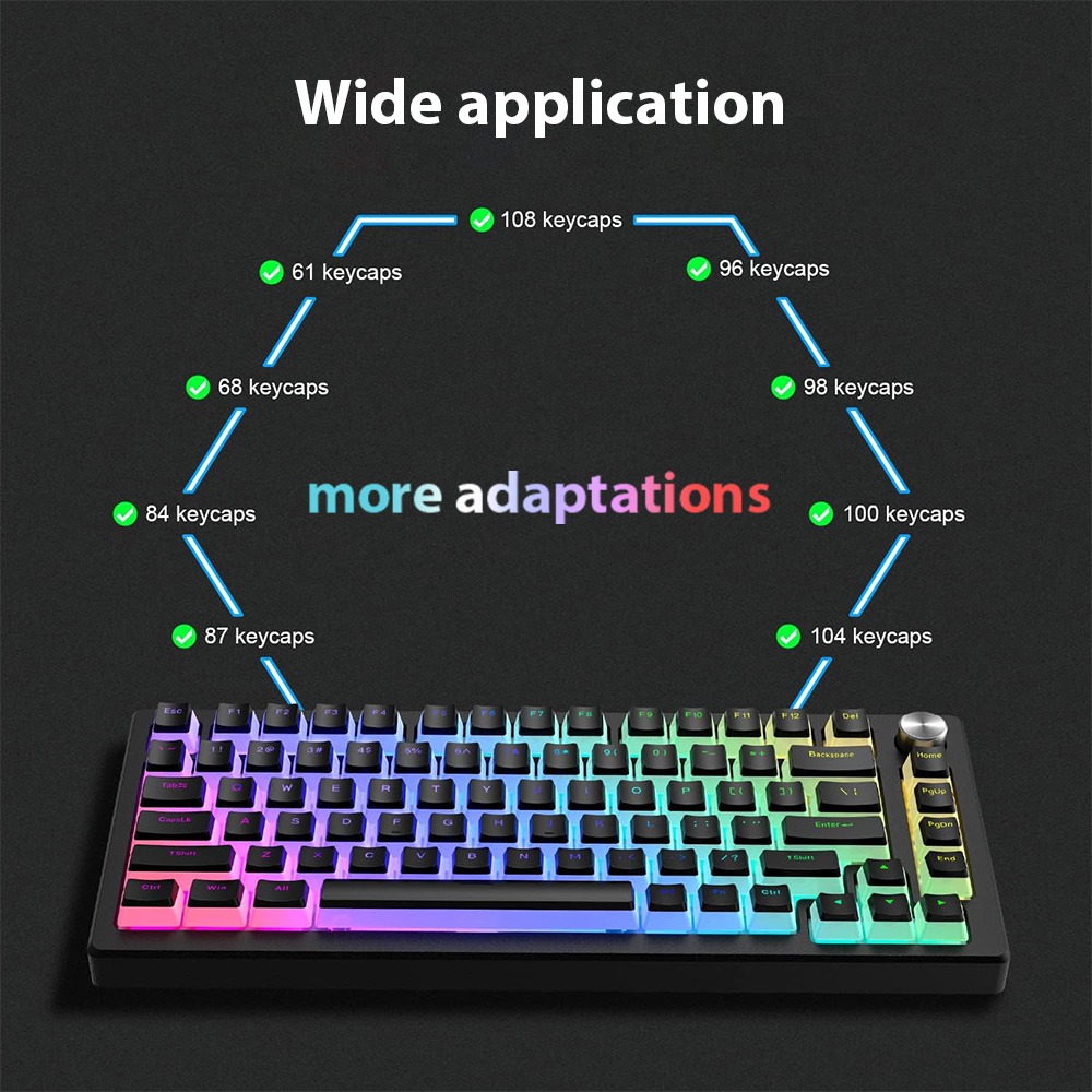 129 Tuşları Puding Keycaps PBT - Gaming Keyboard No Rgb incelemesi ve fiyatı